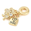 Rack Plating Brass Cubic Zirconia European Dangle Charms KK-P287-17G-2