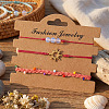 3Pcs Adjustable Glass Bead Nylon Cord Braided Bead Bracelet Sets NA1872-2-4