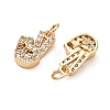 Brass Micro Pave Clear Cubic Zirconia Pendants CU-CBA3F77-06G-2