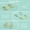 40Pcs 4 Style 201 Stainless Steel Stud Earring Findings with Hole EJEW-DC0001-21-4