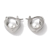 304 Stainless Steel ABS Imitation Pearl Hoop Earrings for Women EJEW-Z303-21P-1