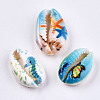 Printed Natural Cowrie Shell Beads SHEL-S266-21-2