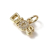 Brass Micro Pave Clear Cubic Zirconia Pendants KK-C262-47G-2