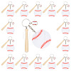 15Pcs Theaceae Wood Baseball Bat & Acrylic Baseball & Alloy Enamel Pendant Keychains KEYC-SW00030-1