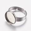 Non-Tarnish Adjustable 304 Stainless Steel Finger Rings Components X-STAS-F149-18P-B-2