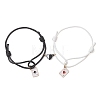2Pcs Alloy Enamel Ace of Spades Card Charm Bracelets BJEW-JB13424-2