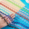 10Pcs 10 Colors Acrylic Oval Link Chain HJEW-TAC0177-6