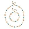 Starfish & Turtle Synthetic Turquoise Beaded Necklace & Bracelet Sets SJEW-JS01385-01-2