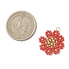 Glass Seed Beaded Flower Pendants PALLOY-MZ01181-01-2