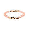 Gold-tone Miyuki Elastic Crystal Beaded Bracelet with Acrylic Tube Beads ST5520873-1