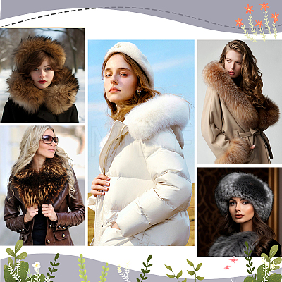 Artificial Wool Fur Collar AJEW-PH0008-64D-1