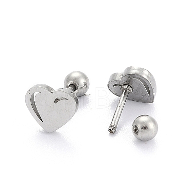 Tarnish Resistant 201 Stainless Steel Barbell Cartilage Earrings EJEW-R147-38-1