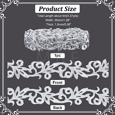 Polyester Metallic Thread Embroidery Applique Ribbon DIY-WH0032-59B-1