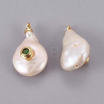 Natural Cultured Freshwater Pearl Pendants PEAR-F008-31G-02-1