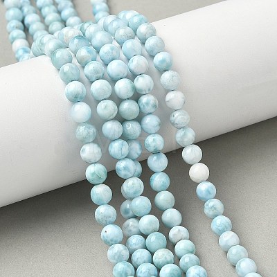 Natural Larimar Beads Strands G-B141-01-6mm-1