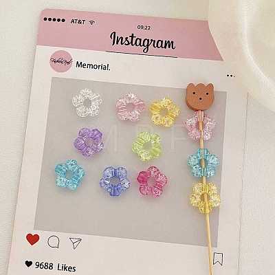 Transparent Crackle Acrylic Beads OACR-N163-07-1