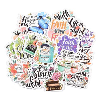 50Pcs Word Paper Self-Adhesive Picture Stickers STIC-C010-17-1