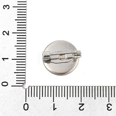 304 Stainless Steel Brooch Cabochon Settings STAS-E547-08A-P-1