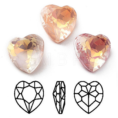 Electroplate K9 Glass Rhinestone Cabochons RGLA-M016-H01-AM-1