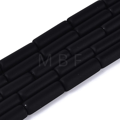 Frosted Opaque Glass Beads Strands GLAA-N070-01A-D01-1