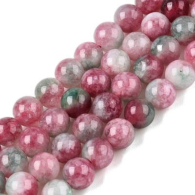 Dyed Natural White Jade Beads Strands G-T138-6mm-210-12-1