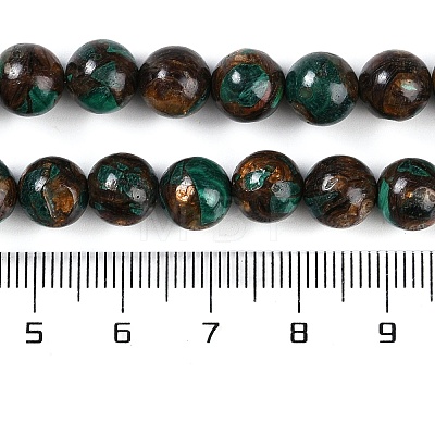 Assembled Natural Malachite & Bronzite Beads Strands G-A230-D02-03-1