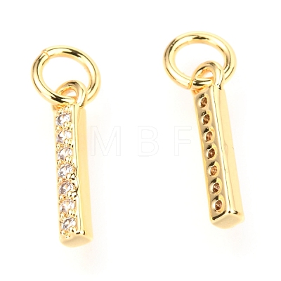 Brass Micro Pave Cubic Zirconia Charms ZIRC-O037-03G-1