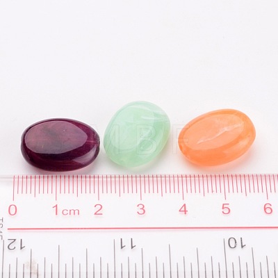 Mixed Acrylic Gemstone Beads Oval Beads X-PGB277Y-1