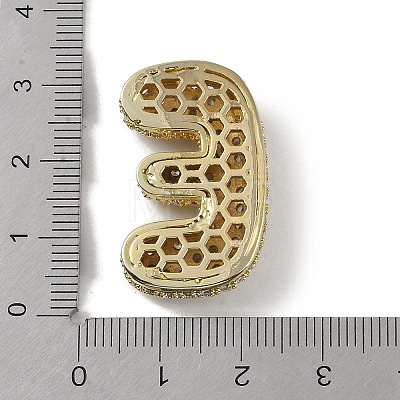 Rack Plating Brass Micro Pave Clear Cubic Zirconia Pendants ZIRC-U002-G-E-1