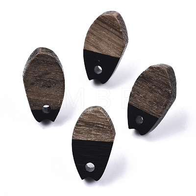 Resin & Walnut Wood Stud Earring Findings MAK-N032-010A-1