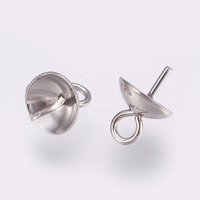 201 Stainless Steel Cup Peg Bails Pendants STAS-I088-M-02P-1
