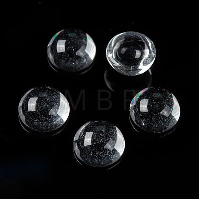 Transparent Half Round Glass Cabochons X-GGLA-R027-10mm-1