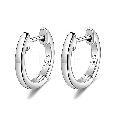Anti-Tarnish Rhodium Plated 925 Sterling Silver Huggie Hoop Earrings EJEW-BB50163-P-1