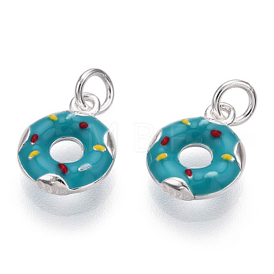 925 Sterling Silver Enamel Charms STER-T004-02S-1