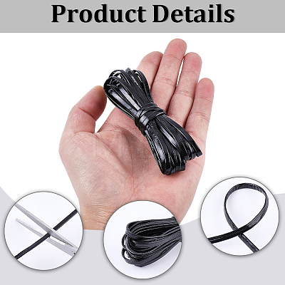 2 Bundles Flat PU Leather Braided Cord OCOR-CL0001-18C-1