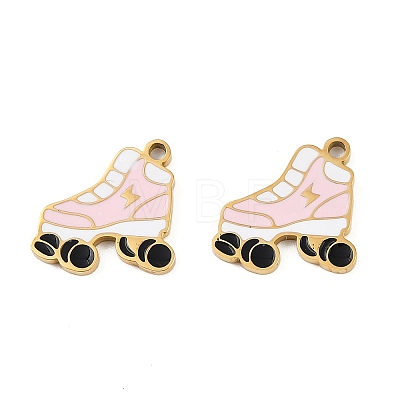 304 Stainless Steel Enamel Charms STAS-C137-06B-G-1