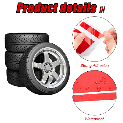 SUPERFINDINGS 12Pcs Reflective Waterproof PVC Wheel Hub Stickers DIY-FH0004-44-1
