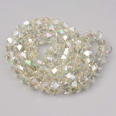 Electroplate Glass Beads Strands X-EGLA-S194-10-B02-1