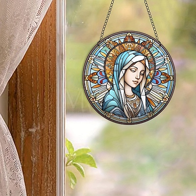 Virgin Mary Acrylic Window Hanging Ornaments PW-WG8AEE1-01-1