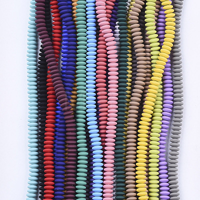 Spray Painted Non-magnetic Synthetic Hematite Beads Strands G-T124-23-1