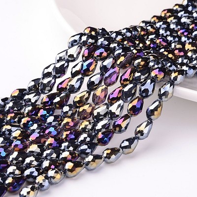 Electroplate Glass Beads Strands LS-EGLA-D015-12x8mm-14-1