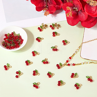 50Pcs Glass & Acrylic Beaded Charms GLAA-SC0002-77-1