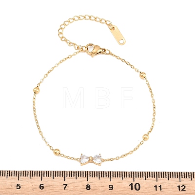 304 Stainless Steel Rhinestone Link Bracelets BJEW-B171-13G-1