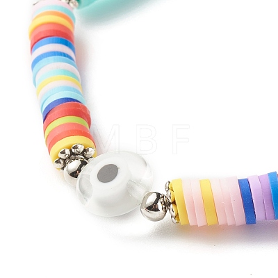Handmade Polymer Clay Heishi Beads Stretch Bracelet BJEW-JB07372-03-1