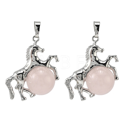 Natural Rose Quartz Pendants G-D102-01P-07-1