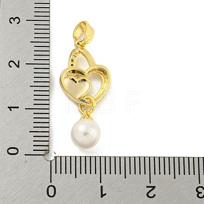 Brass Micro Pave Cubic Zirconia Pendants KK-P263-07G-1