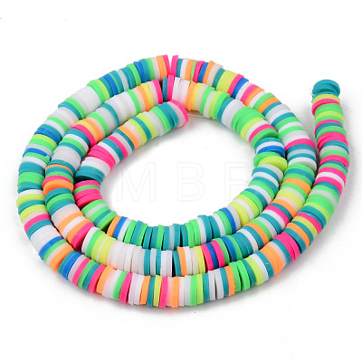 Handmade Polymer Clay Beads Strands CLAY-R089-4mm-105-1