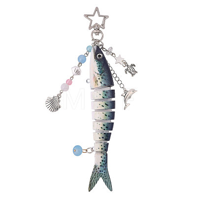 1Pc Resin Fish Pendant Decorations HJEW-CA0001-78A-1