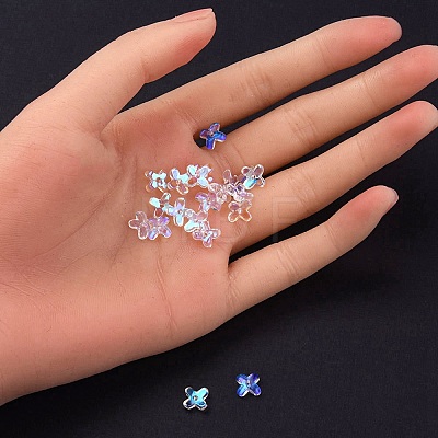 Transparent Spray Painted Glass Beads GLAA-YW0003-10-1