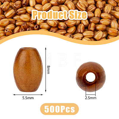 DICOSMETIC 500Pcs Natural Wood Beads WOOD-DC0001-15-1